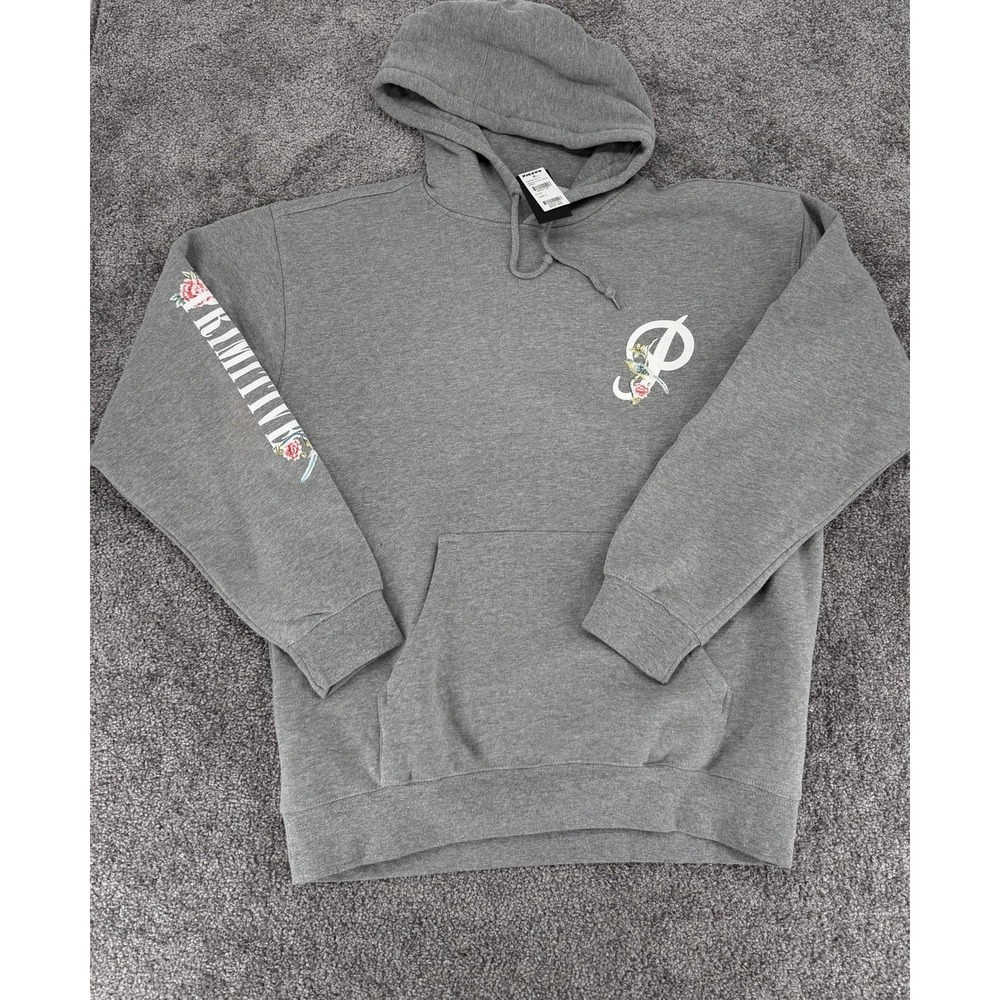 Primitive Serenity Floral P Logo Hoodie Gray NWT Men's Large Tilly's Skate